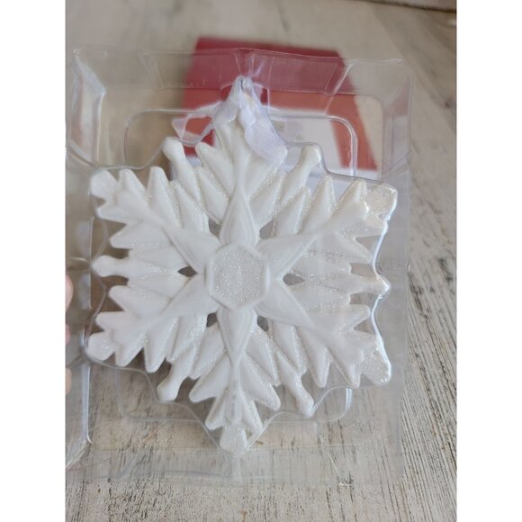 Hallmark snowflake glitter ornament Xmas White decor snow - Picture 5 of 6